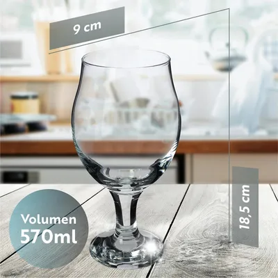 Produktbild von Trinkglas - Bierglas/Longdrinkglas - 570 ml - Für Bier, Wein, Gin, Wasser - Glas - FCM-