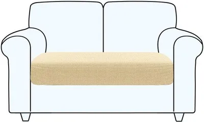 Productafbeelding van Ibenzoa® Stretch hoes voor tweezitterbank, 88% polyester/12% elastaan, 1 stuk, beige, 102–127×51–70×5–23 cm, meubelbeschermer