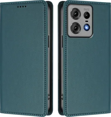 Produktbild von Handyhülle für Motorola Edge 50 Pro, Kunstleder Klapphülle Stoßfeste Magnetische Hülle mit Ständer Grün
