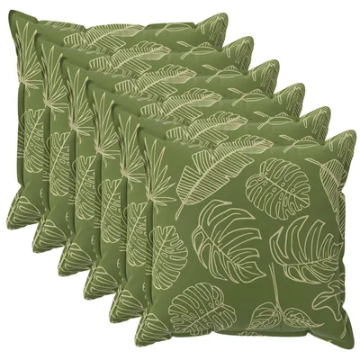 Image de vidaXL, housses de coussin, 6 pièces, motif feuilles, 45 x 45 cm, polyester