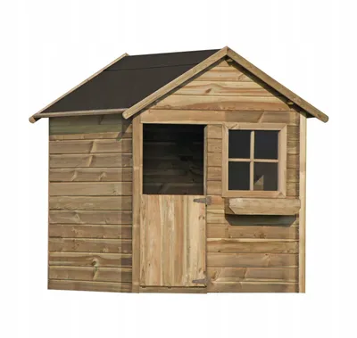 Produktbild von 4iQ Kinder-Holz-Gartenhaus „Mateusz“ – Spielhaus für draußen, 126×112×156 cm, robustes Holzhaus für Kinder, Outdoor-Spielhaus