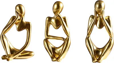 Produktbild von INF Abstrakte Figuren Ornamente - 3er Set Gold