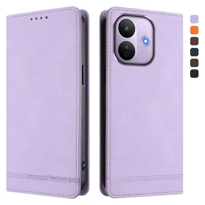 Produktbild von Hülle für Xiaomi Redmi Note 17 Pro 5G, Retro Kunstleder Ständer Klapphülle mit Kartenfächer und Magnetische Violett