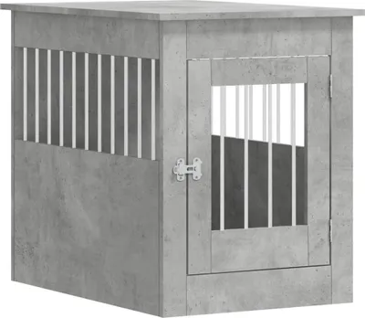 Zdjęcie produktu dla vidaXL Klatka dla psa w stylu meblowym betonowa szara 55x80x68 cm materiał drewnopochodny