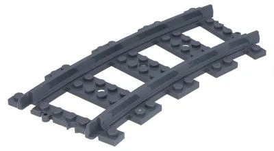 Produktbild von LEGO Dunkelgrau Eisenbahn, Track Plastic (RC Trains) Curve (53400) – neu