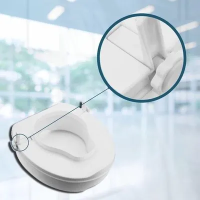 Productafbeelding van Toiletzittingverhoger 10 cm - Voor senioren - Toiletzittingverhoger - Zitverhoger - Toiletframe - Eenvoudige montage - Toiletstoel - Wit