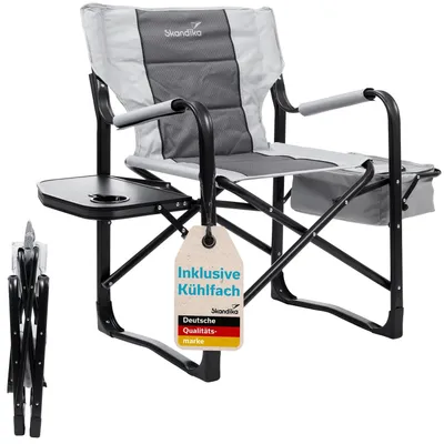 Produktbild von Skandika Campingstuhl Tepsa | Bequemer Klappstuhl mit Tisch und Kühlfach, bis max. 150 kg, klappbar, Getränkehalter | Faltstuhl für Camping, Zelten