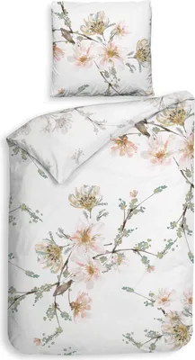 Produktbild von Heckett and Lane Francine Bettwäsche 155 White Bettwäsche 1 x Bettbezug 155x220 + 1 x Kopfkissenbezug 80x80 White Geblumt weiß