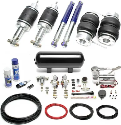 Produktbild von TA Technix Luftfahrwerk & Kompressor-Kit Härteverstellbar schwarz für VW Bus T3