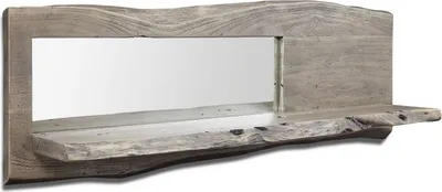 Image de MASSIVMOEBEL24 | Étagère murale 121x22 Acacia laqué Gris taupe PURE ACACIA #905