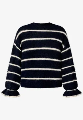Produktbild von Zero Damen Strickpullover aus Wolle, gestreift