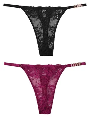 Productafbeelding van 2 Stuk Dames String Kanten Slip Naadloze Onderbroek
