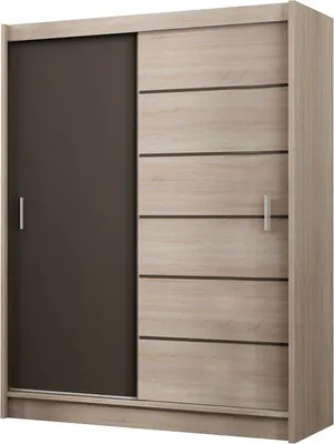 Produktbild von Schwebetürenschrank Sevilla 203, 2 Türen Kleiderschrank, Moderne Garderobe, Schrank in Größe: 203 x 215 x 61 cm