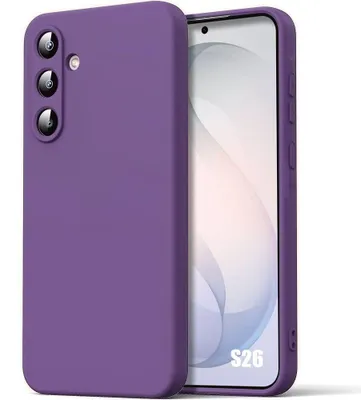 Image de Coque pour Samsung Galaxy S26, Protection Silicone Liquide Souple Slim Anti-Rayures - Violet Foncé
