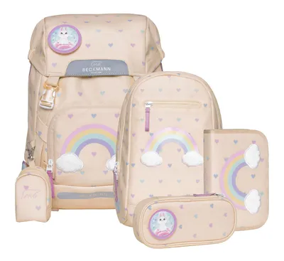 Produktbild von Beckmann Classic Yellow Heart Schulrucksack Set 6tlg.