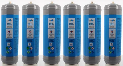 Image de Cartouches CO2 1200 g M11x1 – pour machine à eau pétillante – lot de 6 – jetables non rechargeables
