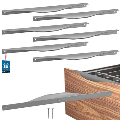 Image de KOTARBAU® Lot de 6 poignées d'armoire et de meuble 320 / 340 mm, argent (ZnAl) – Poignées pour armoires de cuisine, poignées de tiroir, poignées de porte, poignées de bordure d'armoire