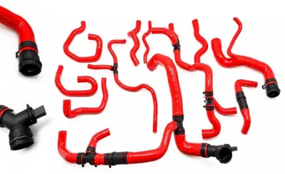 Produktbild von Kühlwasserschlauch Kit ROT Silikon für VW Golf V R32 3.2L 24V BUB DSG Getriebe