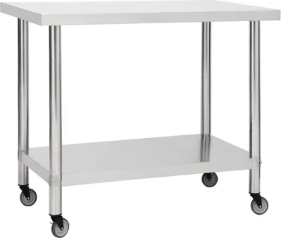 Obrázek produktu pro Kuchyňský pracovní stůl s kolečky 80 x 60 x 85 cm nerezová ocel