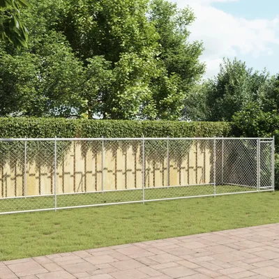 Obrázek produktu pro Klec pro psy s dvířky šedá pozinkovaná ocel 1 dvířka / 10 x 2 x 1.5 m