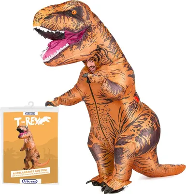 Produktbild von 2m Aufblasbares Erwachsenen "T-Rex" Kostüm für Kostümpartys, Halloween Dinosaurier Kostüm mit integriertem Ventilator - TREXCOS