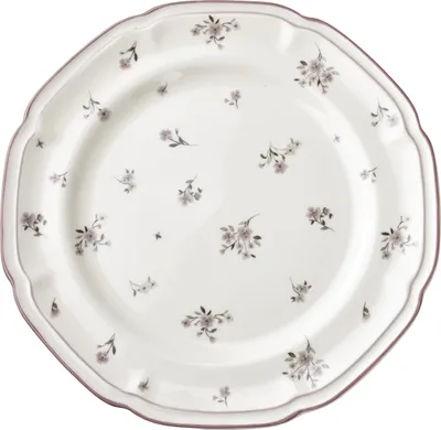 Image de Assiette de table en porcelaine ROSALIE Rosalie 27 x 27 x 2,5 cm Motifs pastel/floraux 1 pièce