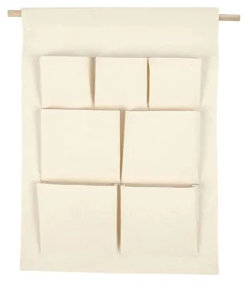 Produktbild von Creativ Company Organizer Baumwoll-Canvas hängend 34x46 cm natur 7 Fächer