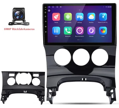 Produktbild von Android Autoradio mit Rückfahrkamera für Peugeot 3008 2009-2015 CarPlay Android Auto GPS Navi 6+128GB 4G LTE WIFI RDS SWC BT DAB+9 Zoll