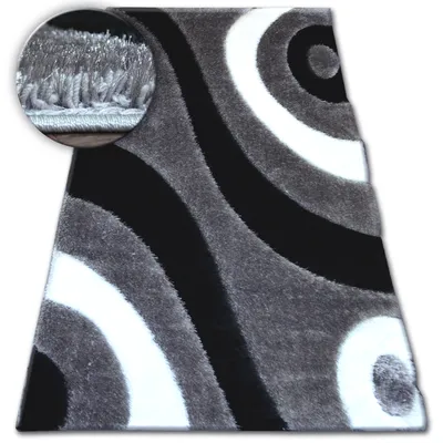 Image de Tapis Shaggy SPACE 3D B314 gris gris 80x150 cm
