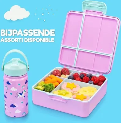 Image de Boîte à bento pour enfants, licorne, 3-12 ans, facile à nettoyer, sans BPA