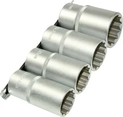 Produktbild von Satz Lange 12-KANT Steckschlüsseleinsätze Stecknuss VIELZAHN Nuss 27 30 32 36 mm
