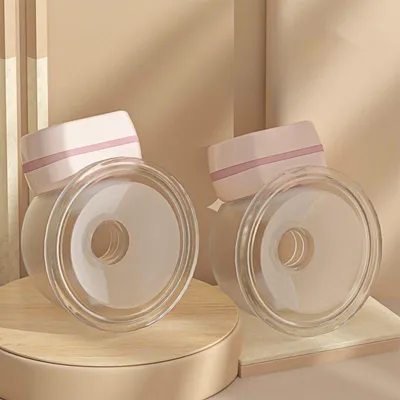 Produktbild von Zimilo 2er Set Kabellose Tragbare Elektrische Doppelmilchpumpe Still-BH geeignet, LED-Display, 3 Modi, leise, 200ml, BPA-frei, Rosa