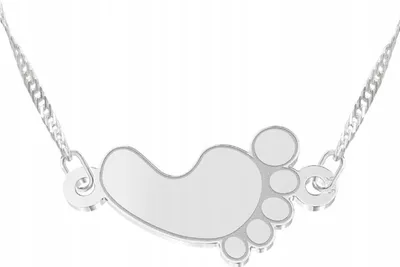 Produktbild von Silberkette mit Kinderfußmotiv, 925 Sterling Silber