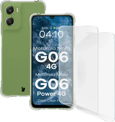 Produktbild von Handyhülle + 2x Folie für Motorola Moto G06 4G / G06 Power 4G, Bizon Case Clear Pack, Transparent