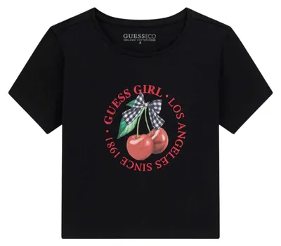 Produktbild von Guess - Kurzes Top für Mädchen GT24700 (164) (Samtschwarz)
