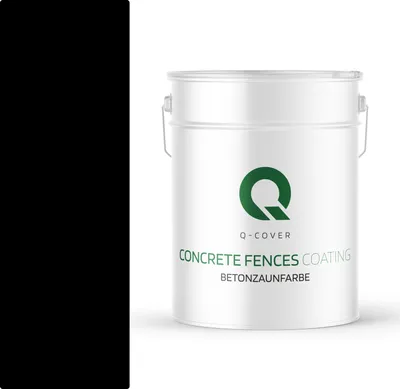 Produktbild von BETONZAUNFARBE 10 L Tiefschwarz RAL 9005 SILIKON FARBE AUßEN BETONFARBE | WASSERABWEISEND | ACRYLAT DISPERSION BETONELEMENTE LOTUSEFFEKT ABPERLEFFEKT