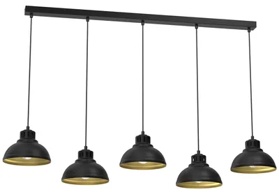 Productafbeelding van Zwarte hanglamp met vijf lichtpunten, model SVEN 9118 Luminex