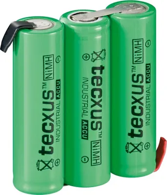 Produktbild von Tecxus 23796 Industrial Rechargeable 3x AA (Mignon) - 2100 mAh, Grün - Lötfahne (Z), LSD-NiMH Akku (Ready-to-Use), 3,6 V