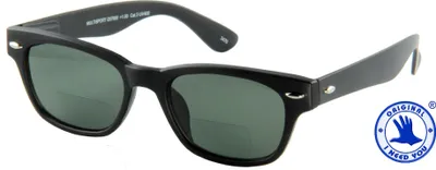 Produktbild von Bifokale Sonnenbrille + Etui Multisport Schwarz mit Grau (+2,5 dpt)