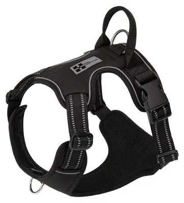 Hundegeschirr Anti-Zug, verstellbar, reflektierend, schwarz M (L)