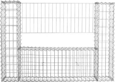 Produktbild von Gabionen Mauer Gartenzaun 140x20x100 cm Gabione Steinkorb Rank-Gitter Draht