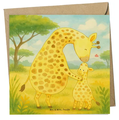 Produktbild von Mr. & Mrs. Panda Grußkarte Giraffe Kind Design - Weiß - Geschenk, Tochter, anlasskarte, Klappkarte, Wildtiere, Mutter, Sohn, doppelkarte, Lieblingsmensch, faltkarte, Mama