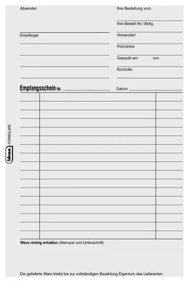 Produktbild von Lieferscheinbuch DIN A5 Idena 10847 selbstdurchschreibend 2x40 Blatt