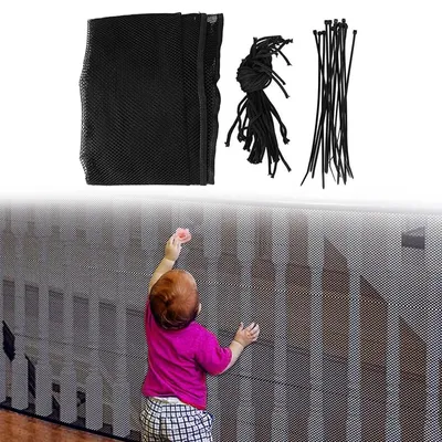 Produktbild von Sicherheitsnetz für Treppen und Balkone, 2 m x 79 cm, Schwarz
