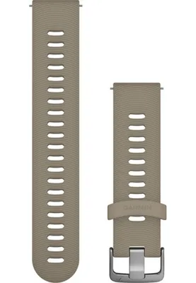 Produktbild von Garmin Schnellwechsel-Armband 20mm Silikon Sandstein/Silber