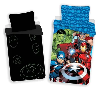 Produktbild von Solidchoice – Bettwäsche-Set, leuchtend im Dunkeln, mit Avengers-Motiv, 140 x 200 cm