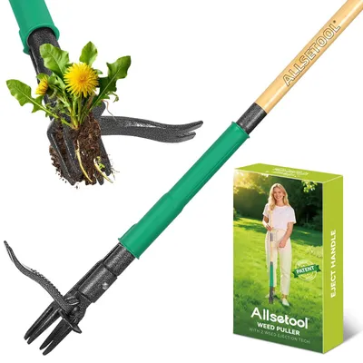 Unkrautstecher mit 2 Auswurffunktionen, 111 cm Stiel, 4 Metallkrallen