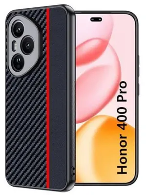 Produktbild von Schutzhülle für Honor 400 Pro – Wasserdicht & Stoßfest – Carbonfaser – Rot/Schwarz