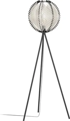 Produktbild von EGLO Stativ Stehleuchte Waverton, Stehlampe Holz in Schwarz und Textil in Beige, Dreibein Standleuchte Wohnzimmer, Wohnzimmerlampe mit E27 Fassung