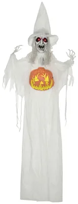 Productafbeelding van Halloween-spook, Halloween-decoratie, geluidsfunctie, met bewegingssensor en ledverlichting, 60 cm x 18 cm x 183 cm